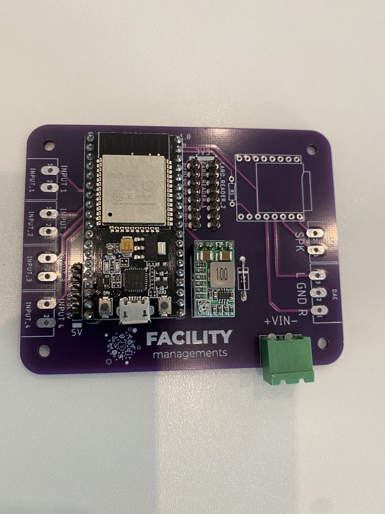 Custom purple PCB with an ESP32 module