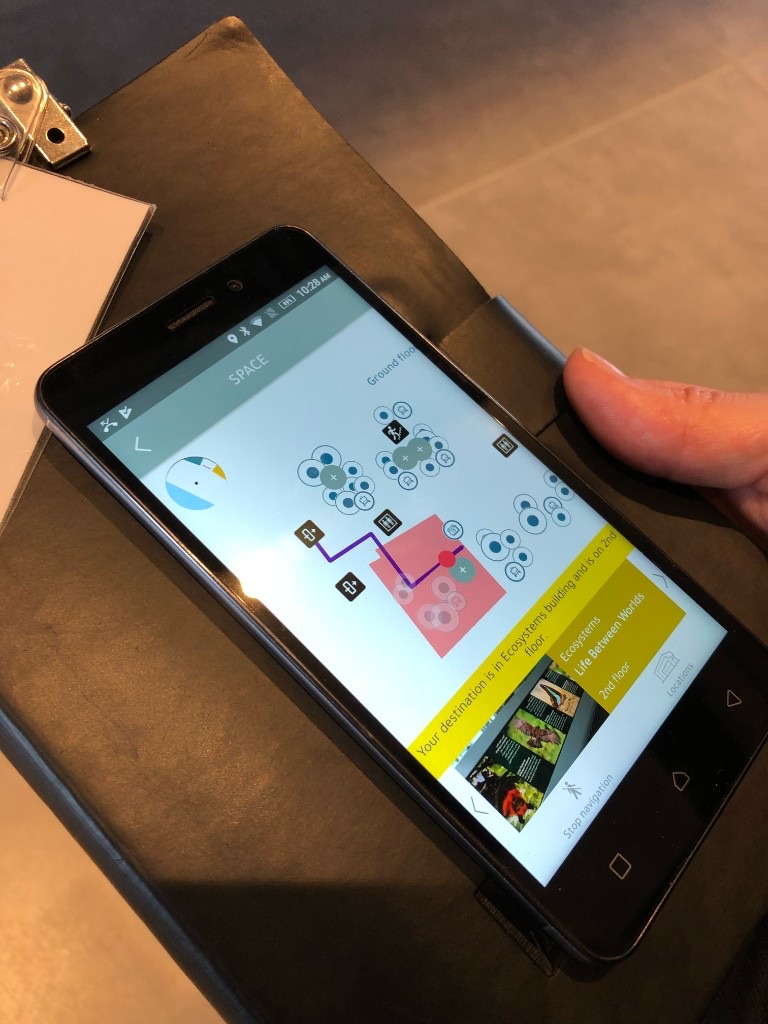 Mobile app with indoor navigation on a phone