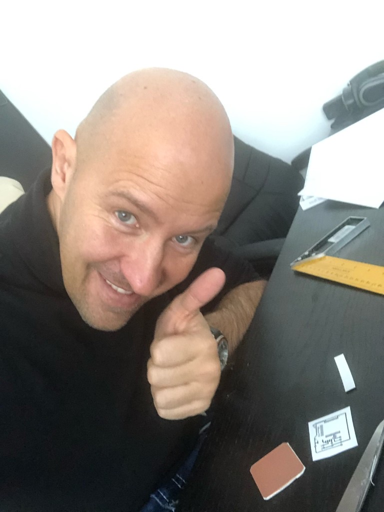 Attila Kasler at the desk, during PCB design